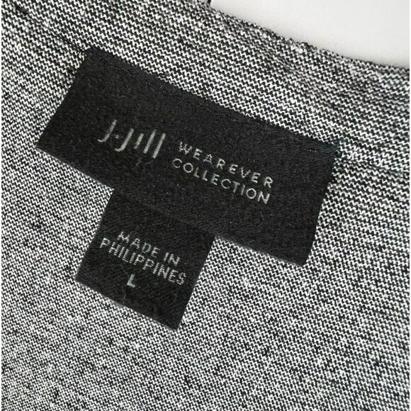 J. Jill Wearever Collection Women Cardigan Large Black White Hook & Eye Closure - Picture 3 of 8